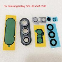 Galinės kameros objektyvas Samsung Galaxy S26 Ultra S948 / S26+ S947 / S26 S942 modeliams, galinės kameros objektyvo žiedo dangtelis su stikliniu objektyvu - Juodas S948 black