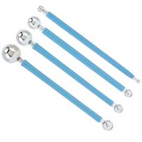 4Pcs/Set Cake Metal Ball Sculpting Fondant Modeling Tool for Handcraft Baking Home blue