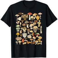 Mushroom Foraging T-Shirt Mycology Fungi Whisperer Graphic Tee for Men XS beige