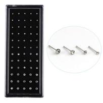 60X Crystal Rhinestone Nose Ring Bone Stud Stainless Steel Body Piercing Jewelry White