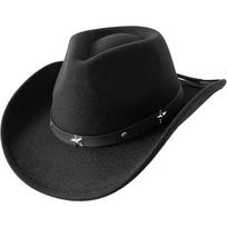Popular classic western cowboy hat, European and American fashion men's and women's wide-brimmed western cowboy felt hat top hat M（57-59cm） juoda