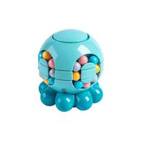 Creative Octopus Spherical Magic Bean Cube Spinner Plastics Rotating Ball Finger Spinner Gyro 3D Finger Gyro Stress Relief blue