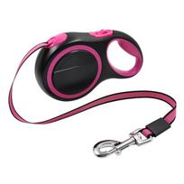 Long Strong Pet Leash For Large Dogs Durable Nylon Retractable Big Dog Walking Leash Leads Automatic Extending Dog Leash Rope 3m - 15 kg ryškiai rožinė