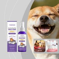 Dog Oral Care Spray Brushing Removes Plaque Tartar Eliminates Bad Breath Lasting Fresh Breath Safe Pet Dental Care Solution 50ml beige
