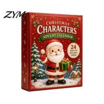 Characters Advent Calendar 2026 Christmas Calendar, 24-Day Countdown Food Theme Ornament Set, 24 Day Box 2D Acrylic Hanging Decor for Tree, A
