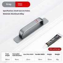 Aluminum Alloy Drill-free Handle Glass Sliding Door Window Drawer Wardrobe Push-pull Bathroom Sticker Door Handles