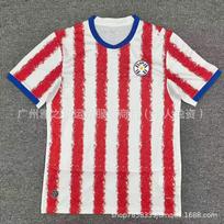 Paraguay 2026/2027 Home Away Soccer Jersey Fan Version Almiron Alderete Sosa Short Sleeve Football Kit Men Adult Medium red