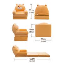 2 viename Atvira sofa Sulankstoma sofa-kėdė Trys aukštai Plaunamas Kūdikio Vaikų Fotelis pilka