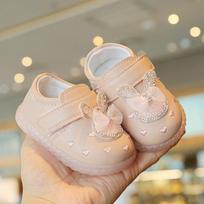 2024 Spring Autumn Baby Shoe Lovely Antiskid Princess Shoes Soft Soled Walking Shoes for Newborn Baby Leather Shoes Zapatos Bebe insole11.5cm rožinė