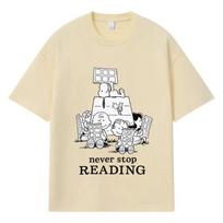 2026 Peanuts Cartoon Printed Graphic Y2k Harajuku Streetwear 100% Cotton T Shirt Casual Oversized Summer Men T-shirt L chaki