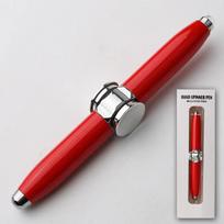 Fingertip gyro pen multifunctional LED pen rotating decompression gyro metal ballpoint pen fashionable office supplies raudona