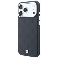BMW case for iPhone 18 Pro Max/17 Pro Max compatible with MagSafe (Sign Deboss Quilted Metal Logo) anthracite