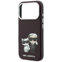KARL LAGERFELD case for IPHONE 18 Pro Max/ 17 Pro Max compatible with MagSafe (Smooth Karl  AND  Choupette Bodies) burgundy