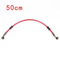 M10 50-120cm Motorcycle Dirt Bike Braided Line Steel Brake Hose Cable Hydraulic Banjo Pipe Universal Fit Racing Red50cm red