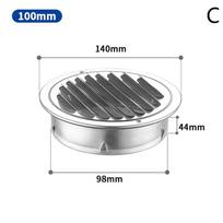75-200Mm 201 Stainless Steel Wall Air Vent Grille Exterior Round Ducting Ventilation Grilles Duct Hood Durable Vent Cap