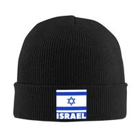 Emblem of Israel Bonnet Hat Cool Knitted Hats Unisex Women Unisex Israeli Flag Warm Winter Skullies Beanies Caps One Size black