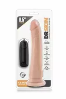 Dr. Skin 8.5 Inch Vibrating Model with Suction Cup - Beige, Multi-Speed