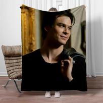 Vampyrų Dienoraščiai Damonas Salvatore Vasarinis Antklodė Lova Prabangi Mesti Antklodė Sofa Žieminė Pūkuota Minkšta Antklodė Suaugusiems Arcteryx 75x90CM brown