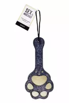 SPORTSHEETS Cougar Paw Paddle Navy-Gold Faux Leather 28cm