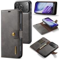 Magnetinis odinis piniginės kortelių telefono dėklas, skirtas iPhone 17 Air 16E 16 Pro Max 15 Plus 14 13 12 11 X XS XR, su atlenkiama stovėjimo dangteliu, krepšys iPhone 15
