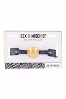 SPORTSHEETS Cougar Ball Gag Navy-Gold Adjustable 41-62 cm