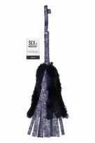 Sportsheets Cougar Faux Fur Flogger Navy 33cm Elegant Handle