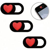 3Pcs Ultra Thin Red Heart Webcam Cover for Phone Laptop Camera Privacy 3 Pcs Pack black
