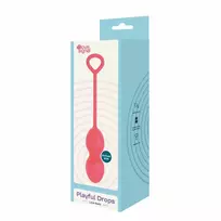LOVE SIGNAL PLAYFUL DROPS Double Silicone Pelvic Trainer 17.5cm Pink