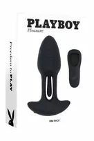 PLAYBOY Rim Shot Vibrating Plug with Flicking System, Black, 14.3 cm