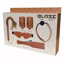 Blaze Elite BDSM Set Cognac Vegan Leather - Adjustable Luxury Kit