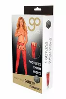 Guilty Pleasure GP Printed Footless Thigh Highs Red/Black M
