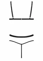Body BD108 Elegant Lace Bodysuit with Gold-Colored Chains, Black