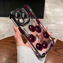 Phone Case for Xiaomi Mi 15T 14T Pro 15 Ultra 13 14 POCO X7 X6 Pro F8 F7 M7 X5 X3 F3 F4 F5 M4 Plating Oil Painting Cherry Cover Xiaomi Mi 13 5G brown
