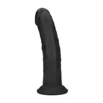 Dual Density Silicone Curved Model 20.5 cm Black with Suction Base