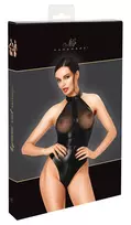 Noir Handmade Body Transp. Chest L Wetlook Bodysuit with Transparent Cups