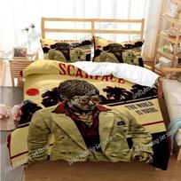 Tony Montana Scarfaces Bedding Set Single Twin Double Queen King Cal King Size Bed Linen Set 70x133cm 3pcs black