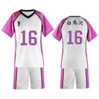 Haikyuu Shiratorizawa Academy Volleyball Costume Athletic Loose Fit Outfit Set 16,3XL white