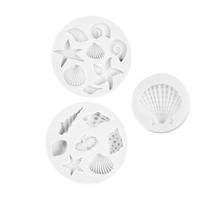 Shell Fondant Silicone Mold Set for Cake Decorating Baking Tools Sea Life Shape Molds for Chocolate Candy Soap Resin Clay Crafting Use One Size juoda