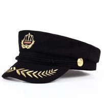 Senovinė šilta kepurė Vyrai Moteriški Rudens Žiemos Plokščios Karinės beretės Kapitono Reguliuojamos Jūreivio kepuraitės Navy Cap Kepurės juoda