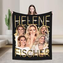 Helene Fischer Dainininkės Portretas Antklodės Kokybiškos Šiltos Minkštos Lovos Pledai Žiemos Mergaitės Berniukai Namų Dekoras Estetiškas Lovatiesė 75x100cm (30x40inch) black