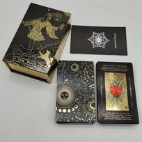 Good Quality Frosted Gold Tarot Deck Waterproof Divination Cards Plastic With Guidebook And Exquisite Flip Box gray