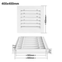 White Gable Vent Aluminum Alloy Gable Wall Shed Vent New Air Vent Grille  Ceiling 400x400mm