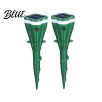 Ultrasonic Rodent Control Device Solar Animal Repeller 2pcs Arc-shaped blue