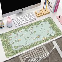 Anime Green Black Cat Large Mouse Pad 400x900MM XXL Gamer Mouse Mat Table Mat plants Desk pad gaming accessories 600x300x2mm white