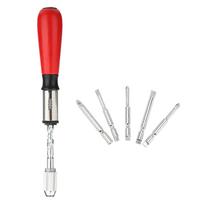 Ratchet Push Screwdriver 3 Adjustment Modes Semi Automatic Ratchet Screwdriver with Wooden Handle Red red