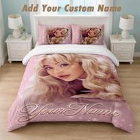 Bedding Set 1 Duvet Cover 2 Pillowcases Sabrina Carpenter Print Soft Bed Linen Bedroom Decor 135cmx200cm gray