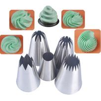 5pcs / Set Large Russian Cake Cream Icing Piping Pastry Nozzle Tips Baking Tools brown