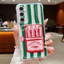 Vintage Sardine Stripes Case For iPhone 18 Pro Max Clear Card Slot Back Cover For iPhone 17 16 15 14 13 Pro Max 17E iPhone 15 Pro Max