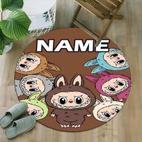 Customizable L-Labubu Round Non-Slip Carpet - Ideal for Garden, Picnic, Office, Perfect for Decoration, Suitable For All Seasons 80cmx80cm