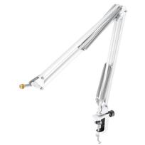 AmpliGame by FIFINE Metal Microphone Stand – Sturdy,Universal Mount Compatible for Studio, Streaming & Podcast Setup-CS1W White